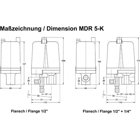 Riegler Kompressoren Druckschalter, m. Entlastungsventil, G 1/2, 2-11 bar (1/4)
