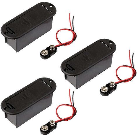 Boîtier porte-piles 3X 9V pour micro actif de guitare et basse (25-26 piles) (1/4)
