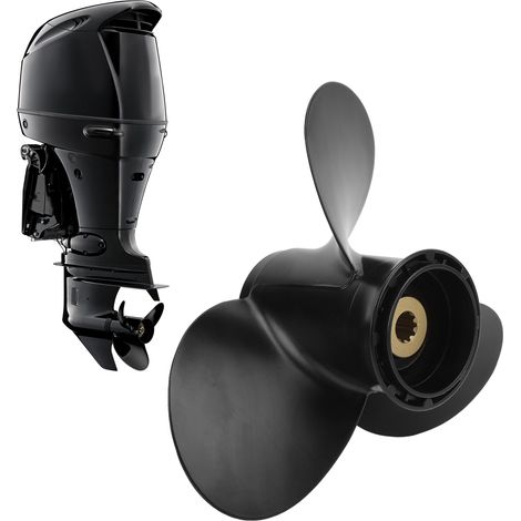 Hélice à 3 pales pour moteur de bateau, 10 dents cannelées, rotation à droite, pas de 10 pouces, remplacement pour moteurs hors-bord SUZUKI de 8 à 20 CV. (1/5)