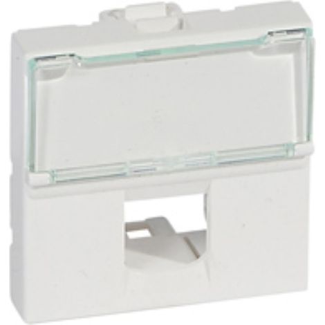 Legrand – Plastron Mosaic 2 modules blanc RAL9003 – Porte-repère transparent – Installation encastrée ou saillie – 78604 (1/2)