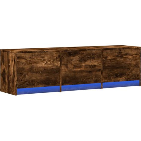 Meuble TV  Banc TV  Armoire TV Chêne fumé 140 x 34 x 40 cm Bois d'ingénierie