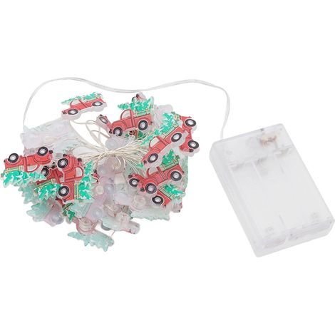 Guirlande lumineuse légère en forme de camion de ferme rouge pour décorer votre sapin de Noël (1/5)