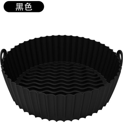 Moule à gâteau en silicone pour friteuse à air, tapis de cuisson réutilisable, noir, 19 cm (7,5 pouces)