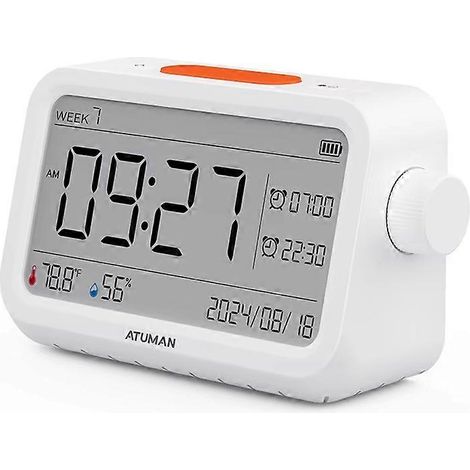 ATuMan MT2 Multifunktionaler Thermo-Hygrometer-Wecker mit Temperatur- und Feuchtigkeitssensor, Wetterstation und Nachtlicht (1/5)
