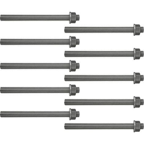 10 tiges filetées + rondelles + écrous Acier Inoxydable A4 Ø16 x 175 mm - Fischer