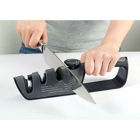 Aiguiseur Couteaux Professionnel à 3 Niveaux - Eguiseur de Couteau Japonais avec Poignée à Angle Réglable (1/5)