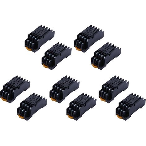 Lot de 10 supports de relais de puissance sur rail DIN PYF14A à 14 broches pour MY4NJ HH54P MY4 (1/4)