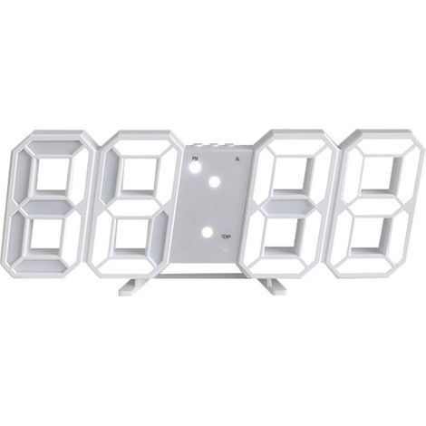 Digitale 3D-LED-Wanduhr mit 12/24-Stunden-Anzeige von Uhrzeit, Temperatur und Datum, Speicherfunktion, Schlummerfunktion, Nachtlicht und einstellbarer Helligkeit (1/4)