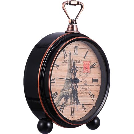 Horloge de Table Vintage en Fer et Verre Échelle Horaire Claire, Design Pratique et Chic pour Salle de Conférence ou Salon (1/5)