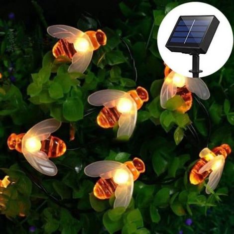 1 Guirlande lumineuse, 6.5m, 30 LED, Solaire, Étanche, Blanc chaud, Jardin, Terrasse (1/4)