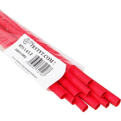 10x Tubo termorretráctil RTS 6.4/3.2 rojo (1/3)