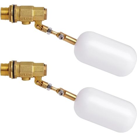 2Pcs Vanne à Flotteur En Laiton De 1/2 Pouce Flotteur d’Eau Avec Bras Réglable, Vanne à Flotteur De Réservoir d’Eau Pour Étangs, Piscines, Aquariums (1/5)
