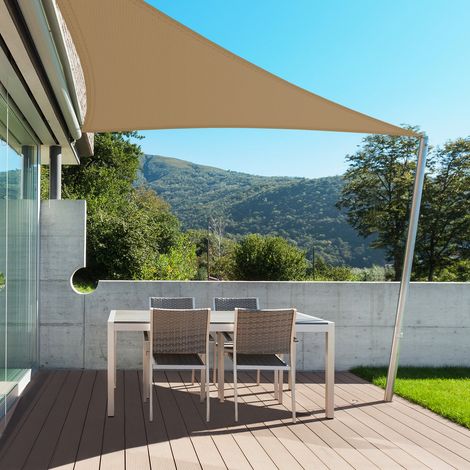 Voile d'ombrage Respirant Crème 5 x 5 m (1/5)