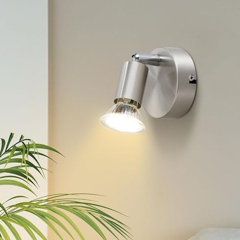 GBLY faretto da soffitto LED 1 spot orientabile e inclinabile , GU10 , Moderno , Plafoniere LED da soffitto interno cucina camera da letto soggiorno , IP20 , senza lampadine，Cromo ,set da 3 (1/5)