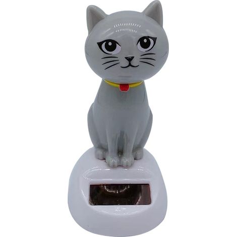 Chat Animal Dansant Solaire pour Tableau de Bord, Figurine Solaire Voiture Qui Bouge Chat, Jouet de Danse à Énergie Solaires pour Tableau Bord Voiture Décoration de Maison (1/5)