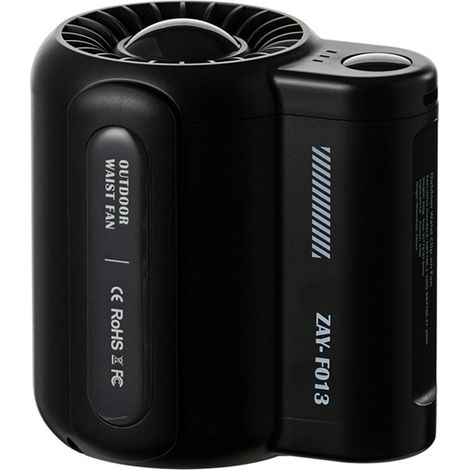 USB-wiederaufladbarer, tragbarer Hüftventilator, geräuschlos, tragbarer elektrischer Ventilator, handlicher, klingenloser Ventilator, Outdoor-Camping, Wandern, Sport, Hüftventilator