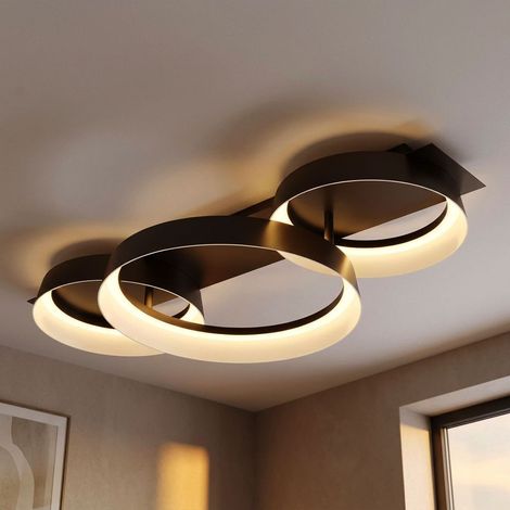 Lampe de plafond élégante Syrakus Café brun 3 anneaux - 48048D2 (1/5)