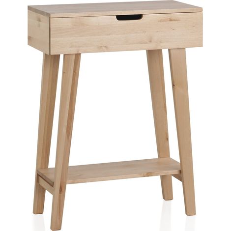 Table d'appoint scandinave en bois de bouleau naturel - bois naturel clair scandinave (1/3)