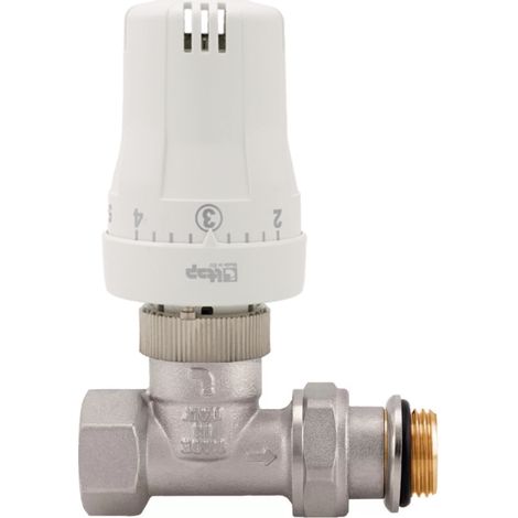 Schläfer 37020001 Valvola Termostatica Completa per Termosifoni, Valvola Termostatizzabile Dritta con Testina di Comando Termostatica per Radiatore Riscaldamento Termosifone Termoarredo 0-28 C (1/5)