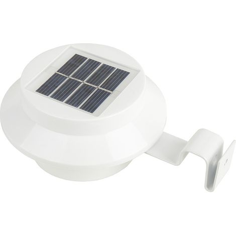 lampes solaires pour gouttières d'extérieur avec support réglable clôture jardin mur cour ,lumière blanche 1 pcs Blanc (1/5)