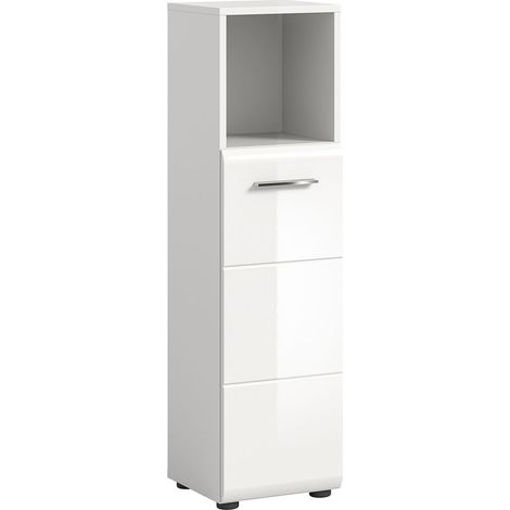 Ice Badschrank 1 Tür 1 Fach weiß Hochglanz.