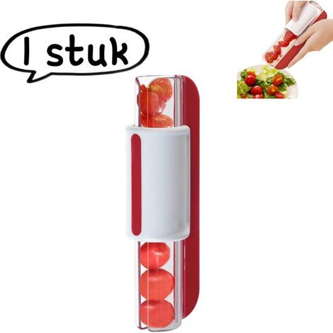 1 pieza - Cortador de uvas - Cortador de uvas multifuncional - Cortador de fruta pequeño - Accesorio de cocina para uvas - Rojo (1/5)