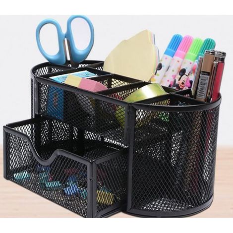 Organiseur de bureau en métal grillagé Noir (1/3)