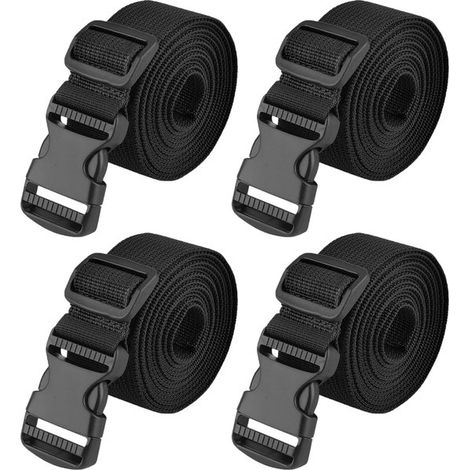 Thijox，Correas para equipaje (4 unidades)，Correas ajustables para maletas con hebillas，38 mm，2,5 metros，Ideales para viajes (1/5)