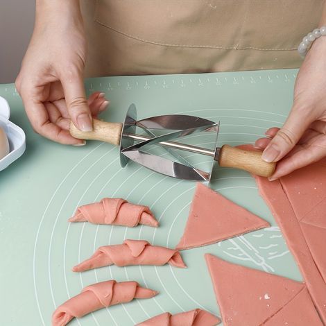 1 Werkzeug für Croissants – Découpeur roulant en acier inoxydable pour pâte à croissants – Ustensile de pâtisserie (1/5)