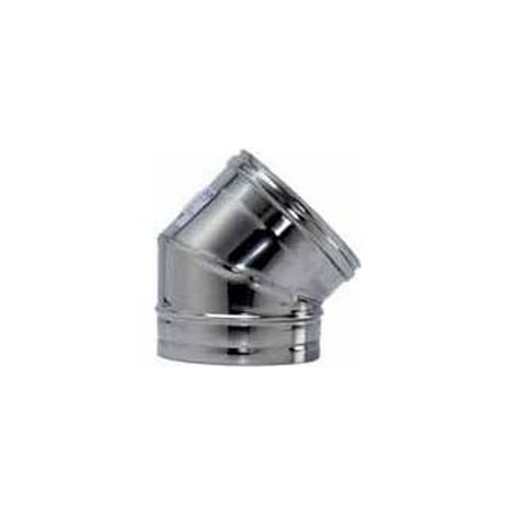 GOMITO A 45° INOX AISI 304 PER STUFA Ø cm.14 IDROWEB