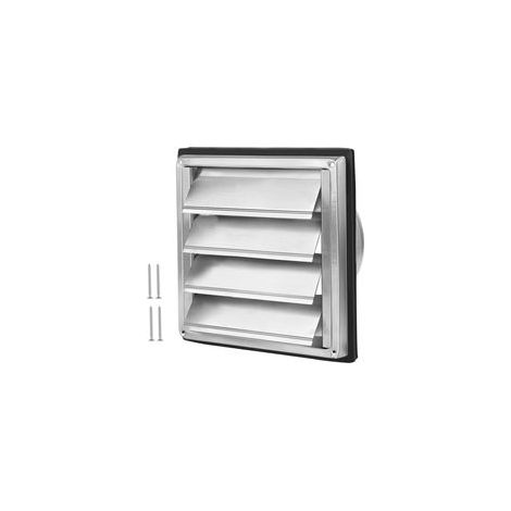 Lntyq Grille de ventilation 150mm, Clapet anti-retour Grille de protection contre les intempéries en acier inoxydable avec lamelles mobiles, Grille à lamelles Grille hotte aspirante Ø150mm (1/5)