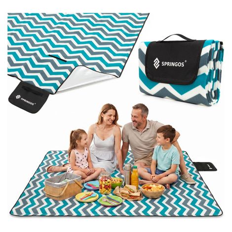 SPRINGOS Manta de picnic 200 x 160 cm Zig zag, Manta de exterior Funda de coche Toalla de playa Alfombra de asiento. (1/5)
