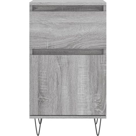 Meuble de Rangement Cuisine en Bois - Buffet Bas Gris 40x35x70 cm, Étagère de Stockage Multifonction pour Salon et Entrée (1/5)
