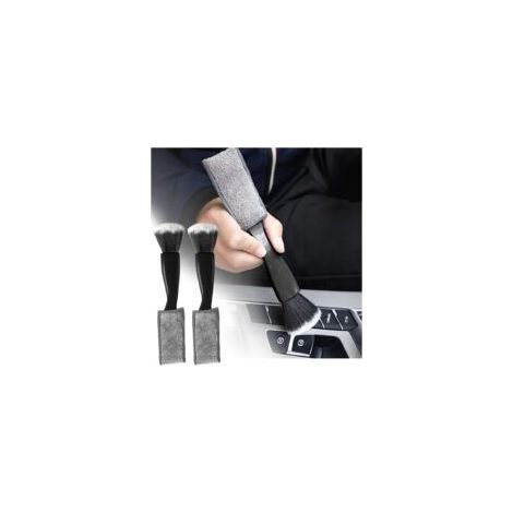 Convient pour le kit de nettoyage de grilles d'aération intérieures de voiture Lntyq en 2 pièces, brosse de nettoyage de détail anti-rayures pour voiture, outil de nettoyage multifonctionnel pour tabl (1/2)