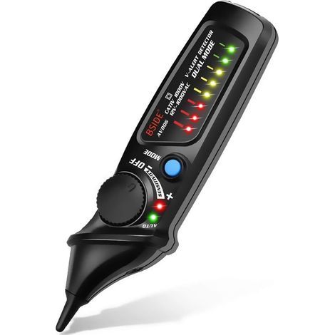 Detector de voltaje sin contacto AVD06 NCV, comprobador de voltaje CA de 12 a 1000 V, modos automático y manual, sensibilidad ajustable con indicador LED de color y linterna. (1/5)