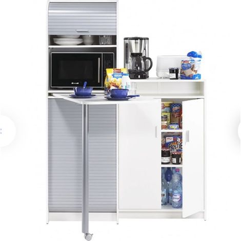 Buffet et table de cuisine pivotante blanc et gris Snack (1/5)