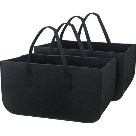 2 Pièces Sac à Bûches de Cheminée Sac à Bois de Chauffage Sac à Bûches en Feutre, Panier de Rangement Pliable de Grande Capacité Sac à Provisions, pour le Shopping de Jouets à Bûches de Bois de Chauff (1/5)