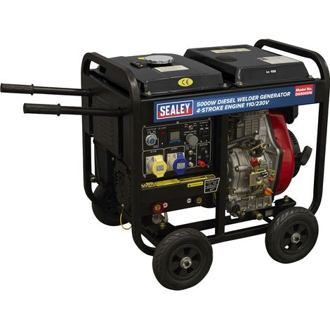 Sealey DG5000W 5000W Diesel Welder Generator 4-Stroke Engine 110/230V