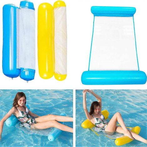 Lot de 2 matelas gonflables pour piscine, hamac flottant pliable et portable, ultraléger, pour adultes et enfants, 130 x 70 cm. (1/5)
