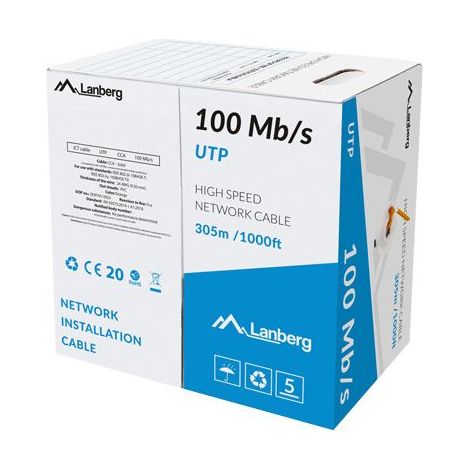 LANBERG CABLE UTP 100MB/S 305M CABLE CCA NARANJA (1/2)