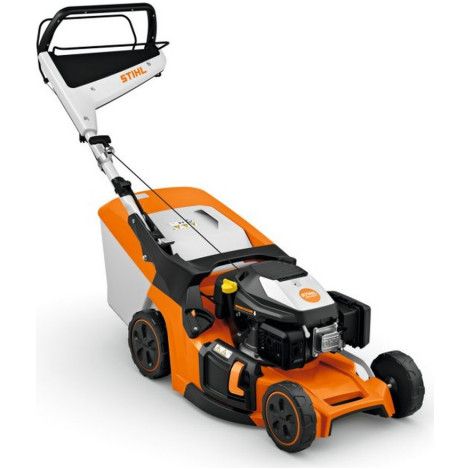 STIHL WB41-011-3400 Tondeuse à Gazon Thermique 166 cm3 RM 448.3 T, Largeur de Coupe 46 cm, Mulching et Éjection Latérale, Guidon Réglable (1/2)