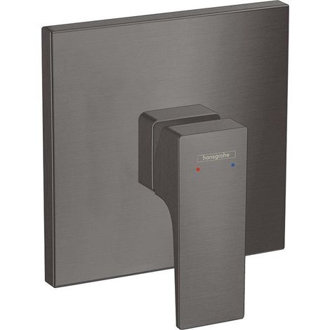 Set finition pour mitigeur douche encastré, poignée manette noir chromé brossé