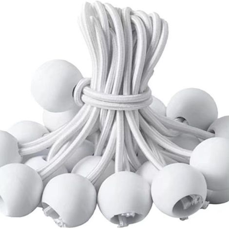 50 Pièces Tendeurs Elastique,Tendeur Elastique Boule,Tendeur Bache, Tendeur avec Boule,Sandow Elastique pour Bache,Tentes,Camping (1/5)