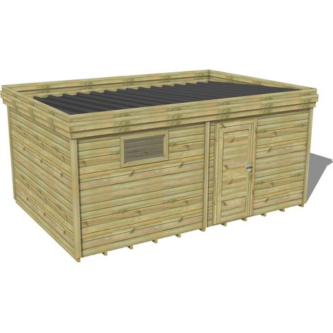 ABRI DE JARDIN bois traité 27mm, 5,7x3,4m, 20m2, Plancher (1/3)