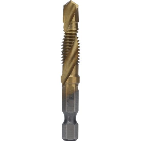 Foret taraudeur à queue hexagonale revêtu de titane, combiné pour vis métriques et bois M8 (1/5)