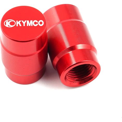 (Bouchons de valve rouges) Compatibles avec les modèles KYMCO Downtown 300, 300i, 350i, 200i et Xciting 250/400 : béquille latérale, extension, plaque, bouchon de valve de pneu. (1/4)