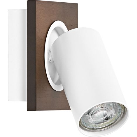 OSRAM DECOR SPOT MERCURY, 1 x 3,4W, 230lm, aspect bois, blanc, spot, têtes réglables, utilisation polyvalente, spot d’intérieur, ampoules LED remplaçables, ton blanc chaud, GU10 (1/4)