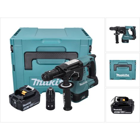 Makita DHR 243 M1J Akku Bohrhammer 18 V 2,0 J SDS plus Brushless + 1x Akku 4,0 Ah + Makpac - ohne Ladegerät