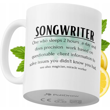 Lustige Kaffeetasse für Songwriter mit witzigem Textdesign – ideal für Geburtstage, Namenstage, Feiertage und besondere Anlässe. Hochwertige Tasse für Zuhause, Büro und Arbeit. Farbe: Weiß, 330 ml.