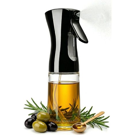 Spray d'Huile Cuisine - Bouteille en Verre, Pulvérisateur d'Huile à Brume Fine, Idéal pour Air Fryer et Salade, Rechargeable, Nettoyage Facile 203cm (1/5)